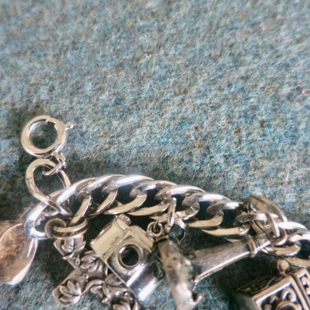 Sterling Silver Charm Bracelet and Charms - Picture 5 of 9